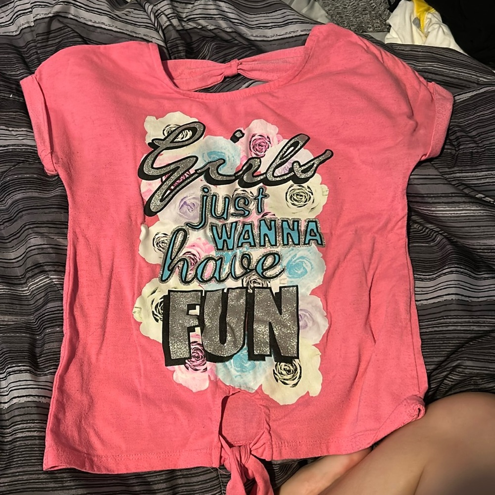 Pink glitter kids shirt